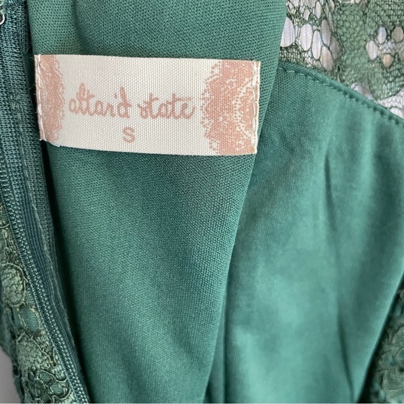 ALTAR’D State Dark Hunter Green Lace Overlay Dress St Patrick’s Day Fit Flare S - Picture 6 of 7